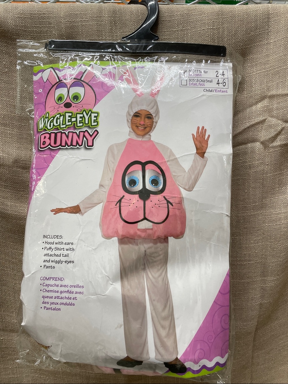 Wiggle-Eye Bunny Kids Halloween Costume - Pink